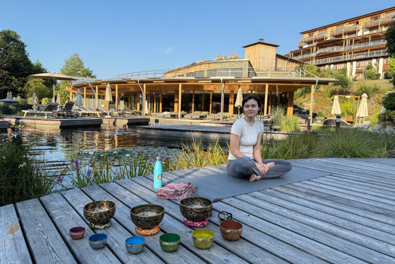 Yoga am Morgen im Biohotel Retter