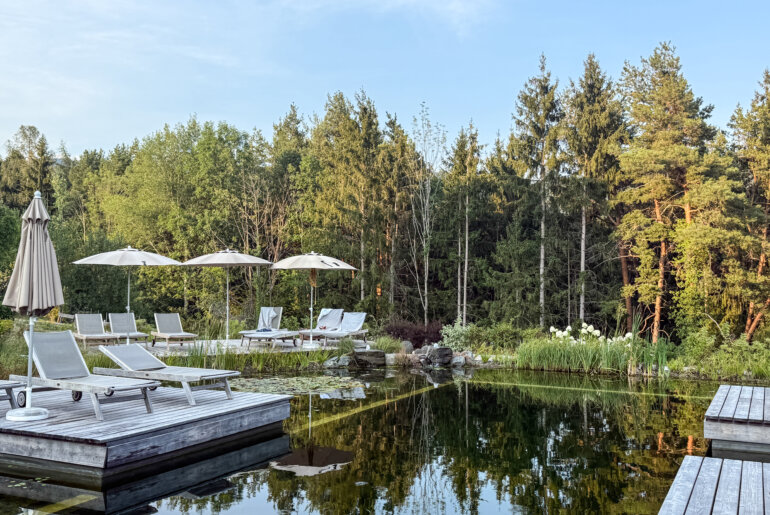 Blick auf den neuen Wellnessbereich im Biohotel Retter