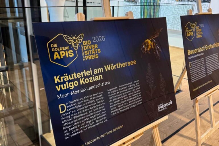 Anita Arneitz im Bühnengespräch bei der Goldenen APIS 2026, Biodiversitätspreis in Kärnten